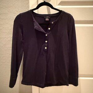 NWOT JCrew | Henley Long Sleeve Cotton Pajama Top | Black | Size: S
